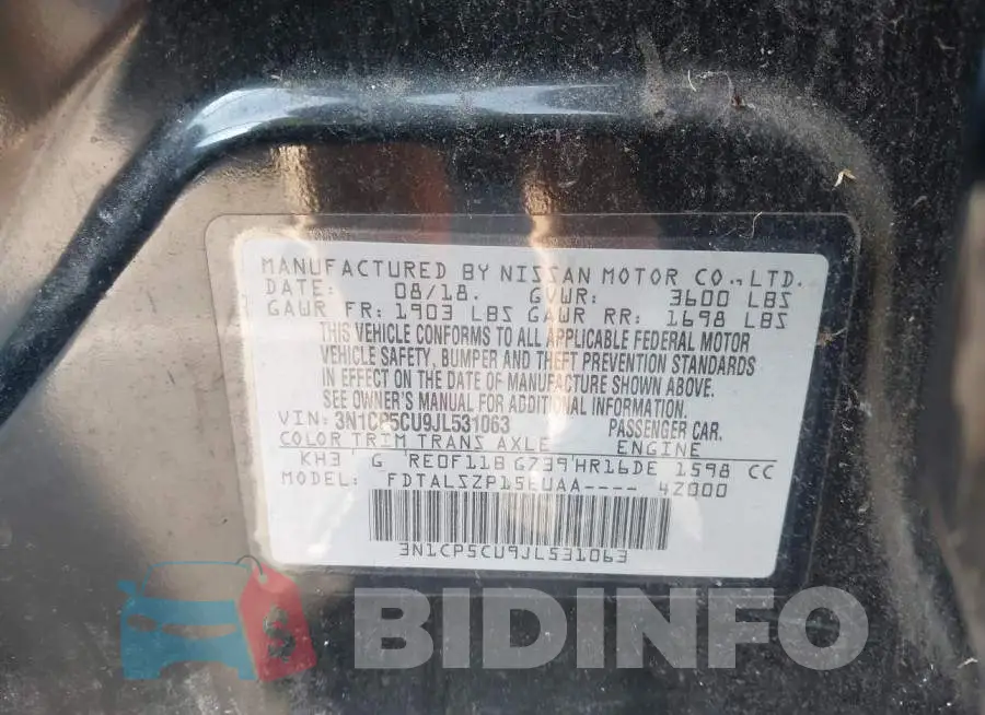 3N1CP5CU9JL531063 Photo# 9