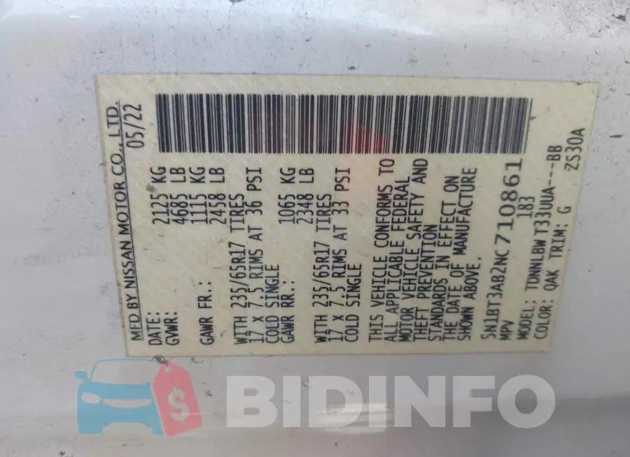 5N1BT3AB2NC710861 Photo# 9