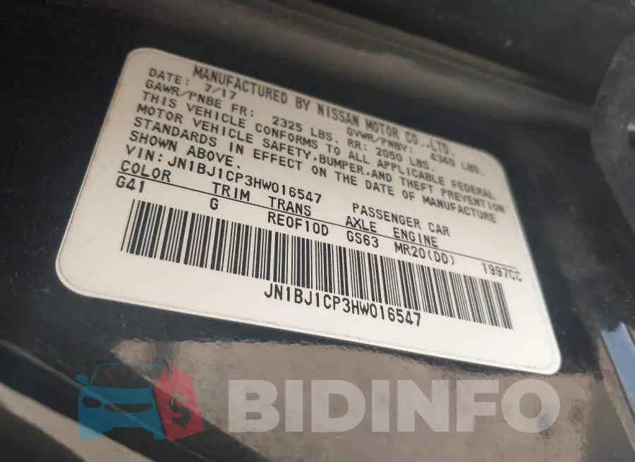 JN1BJ1CP3HW016547 Photo# 9