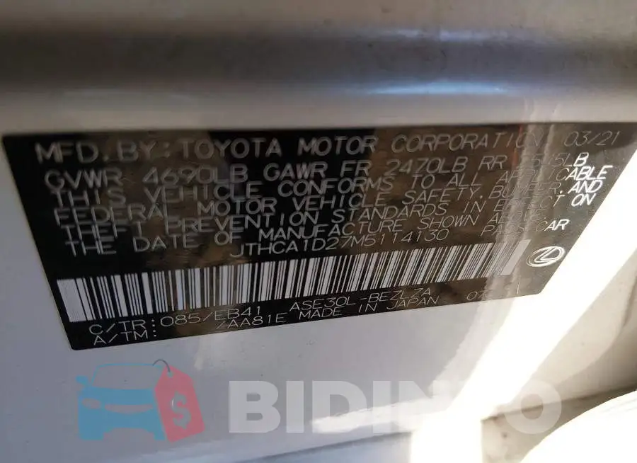 JTHCA1D27M5114130 Photo# 9
