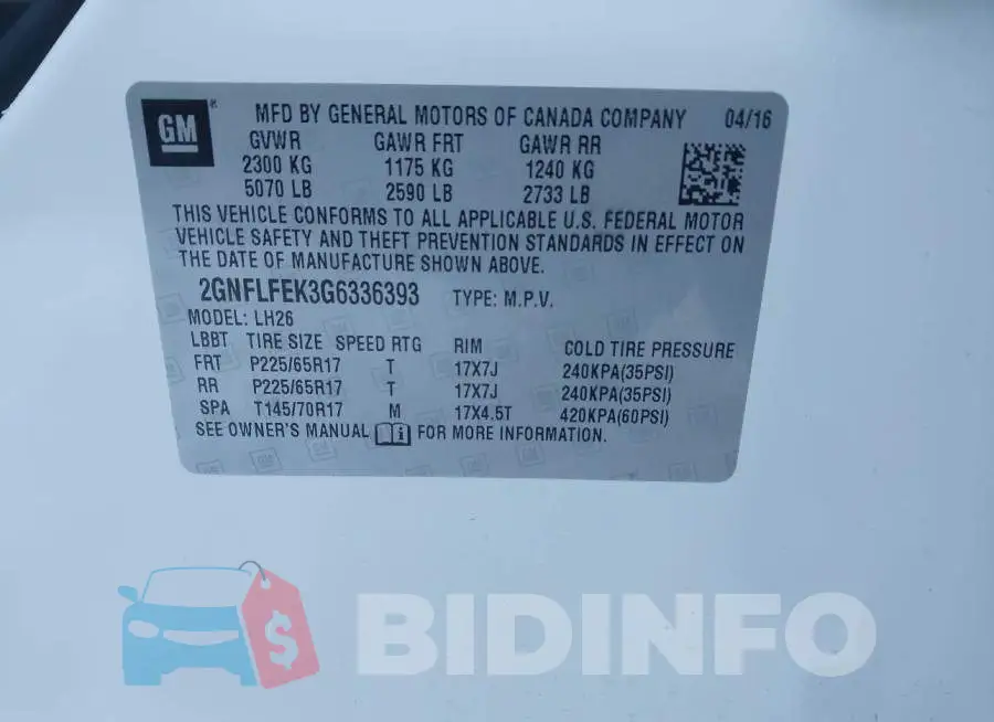 2GNFLFEK3G6336393 Photo# 9