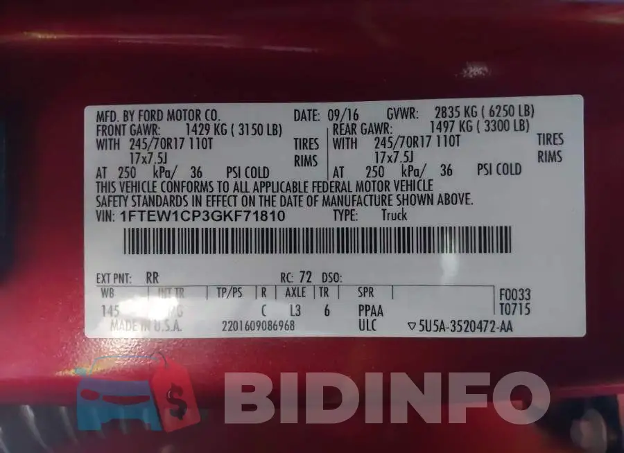1FTEW1CP3GKF71810 Photo# 9