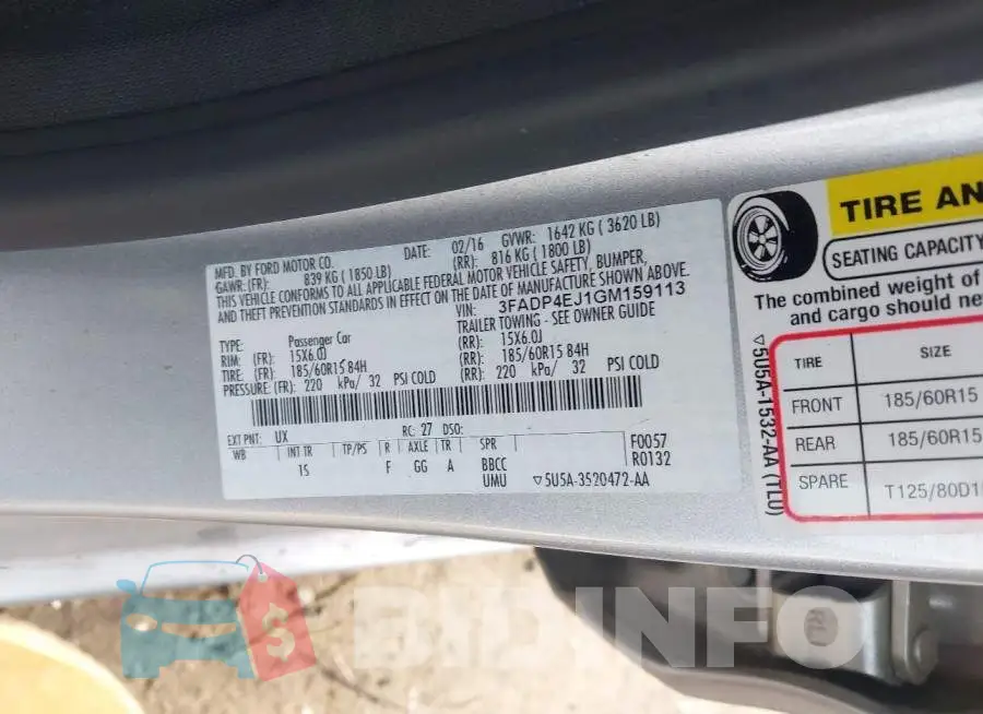 3FADP4EJ1GM159113 Photo# 9