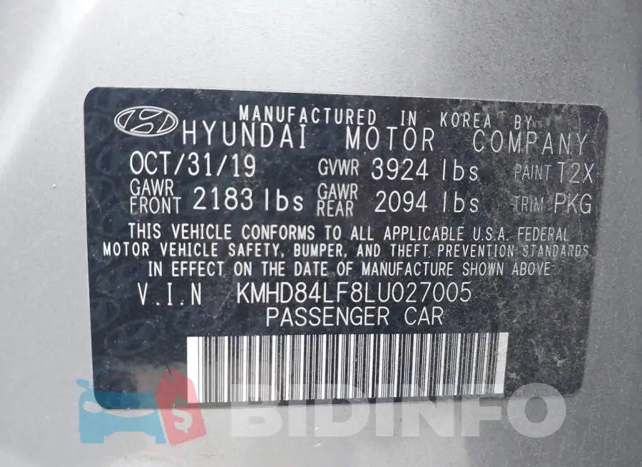 KMHD84LF8LU027005 Photo# 9