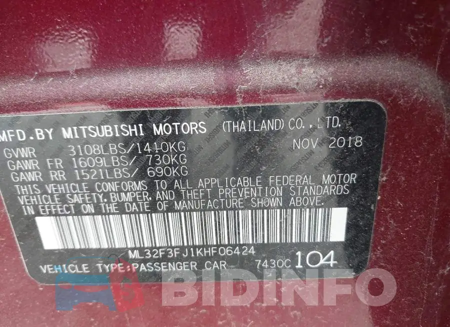 ML32F3FJ1KHF06424 Photo# 9