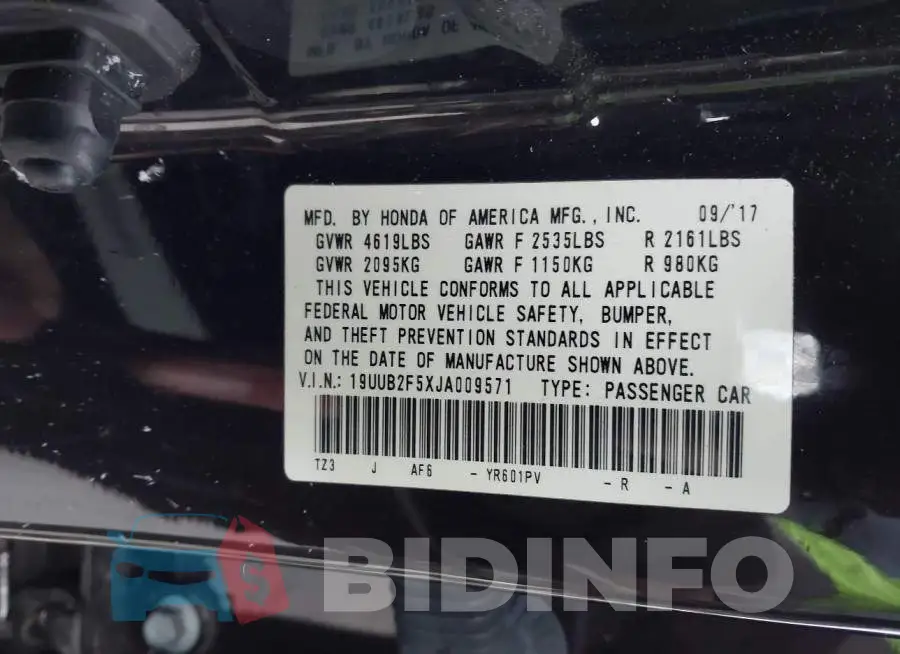 19UUB2F5XJA009571 Photo# 9