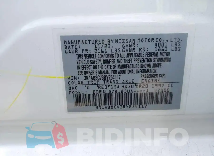 3N1AB8CV3RY254117 Photo# 9