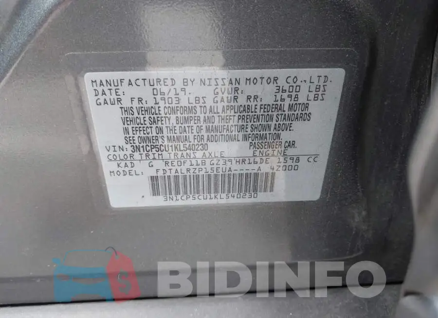 3N1CP5CU1KL540230 Photo# 9