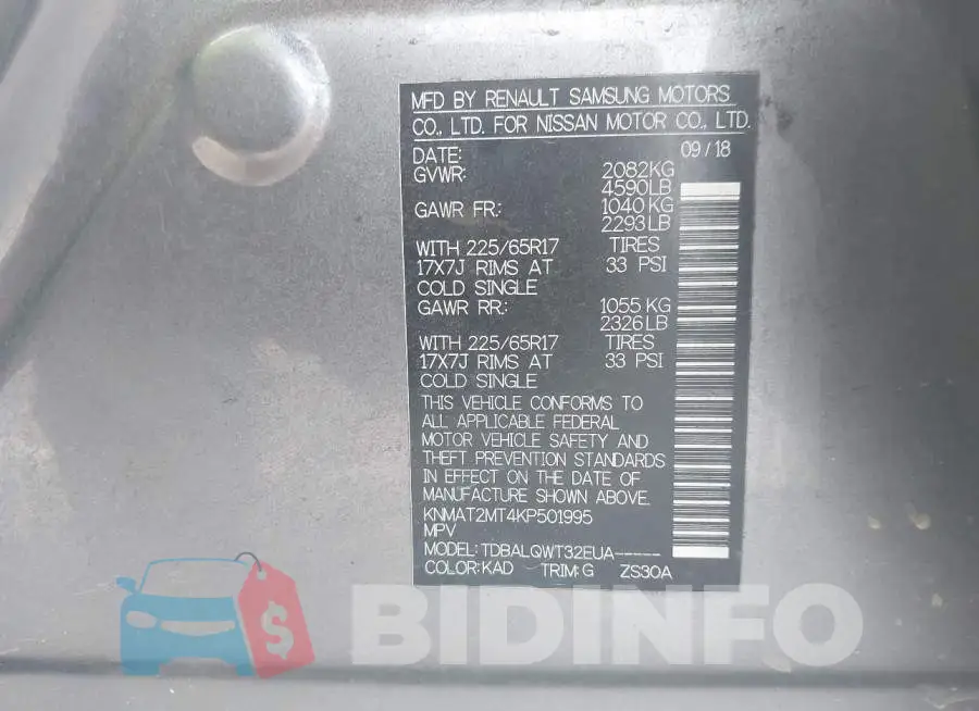 KNMAT2MT4KP501995 Photo# 9