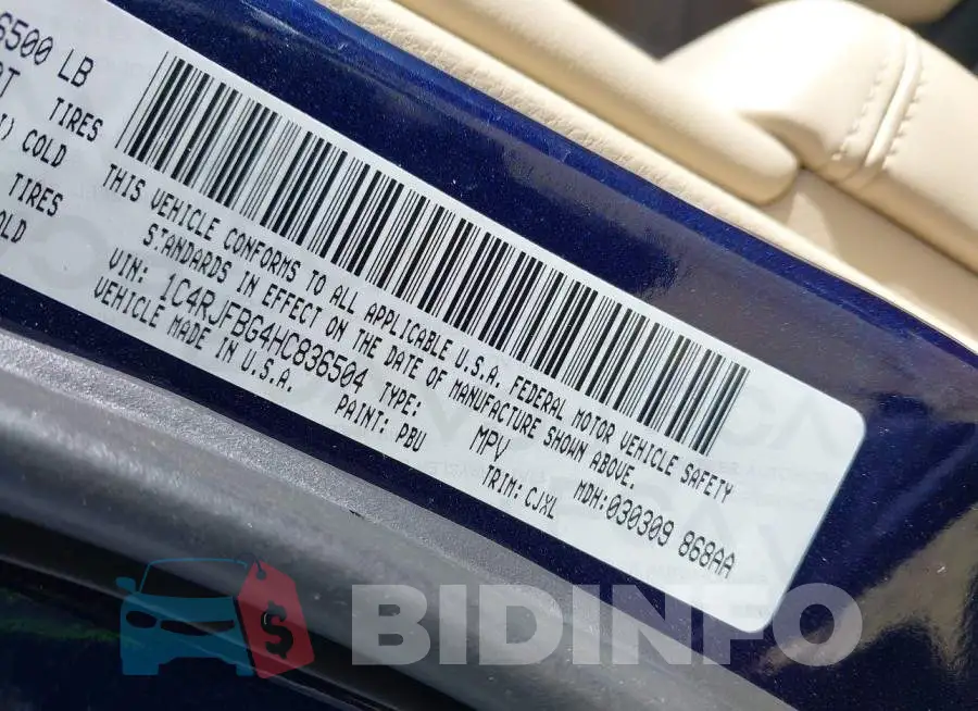 1C4RJFBG4HC836504 Photo# 9