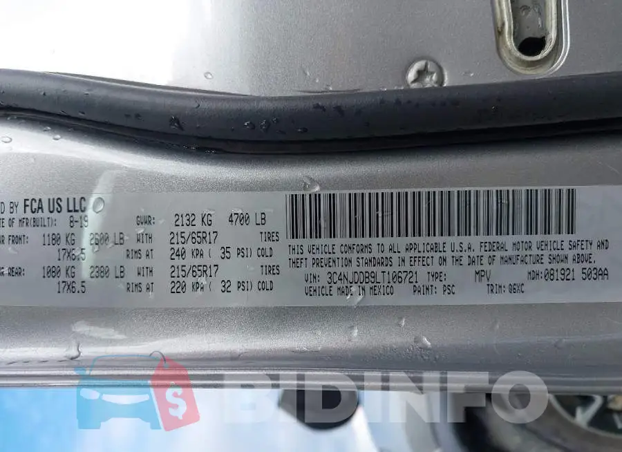 3C4NJDDB9LT106721 Photo# 9