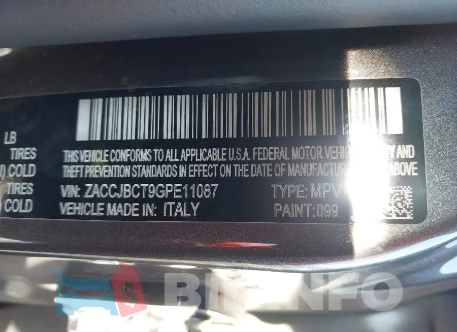 ZACCJBCT9GPE11087 Photo# 9