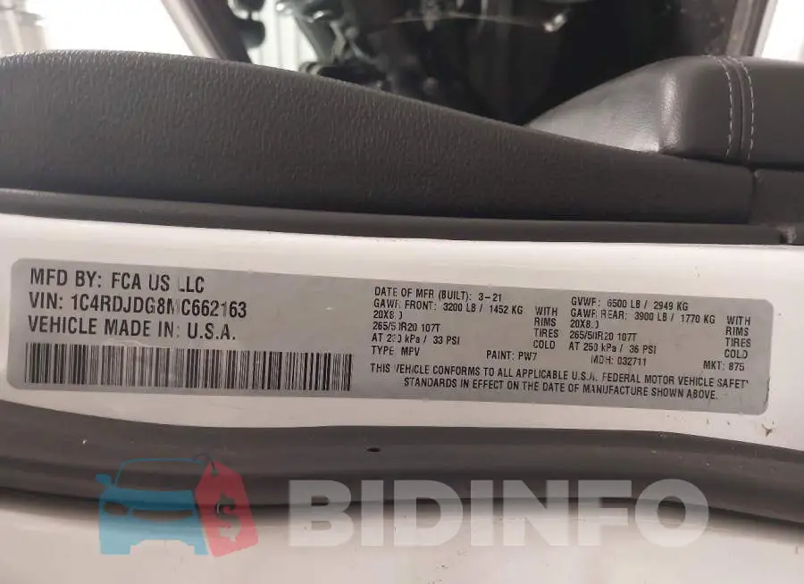 1C4RDJDG8MC662163 Photo# 9