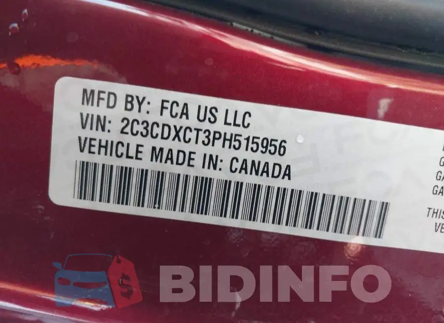 2C3CDXCT3PH515956 Photo# 9
