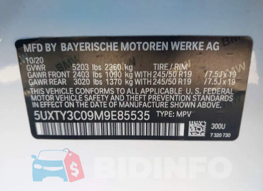 5UXTY3C09M9E85535 Photo# 9