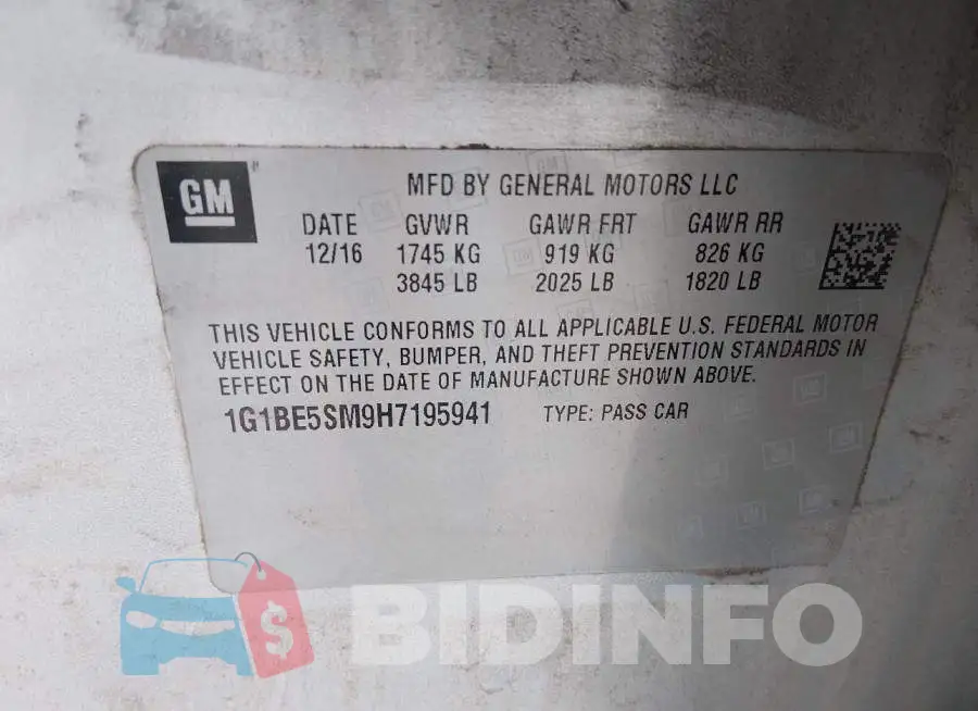 1G1BE5SM9H7195941 Photo# 9