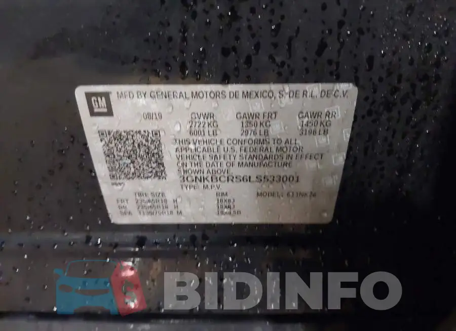 3GNKBCRS6LS533001 Photo# 8