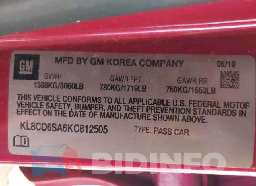 KL8CD6SA6KC812505 Photo# 9