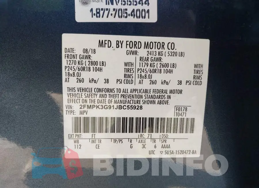 2FMPK3G91JBC55928 Photo# 9