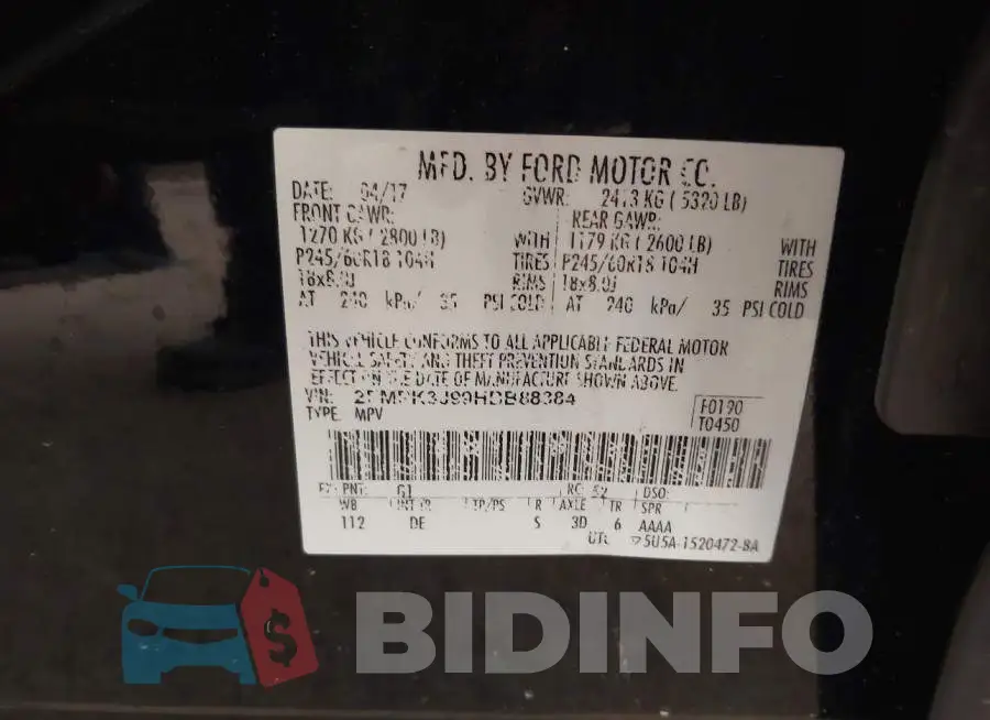 2FMPK3J99HBB88384 Photo# 9