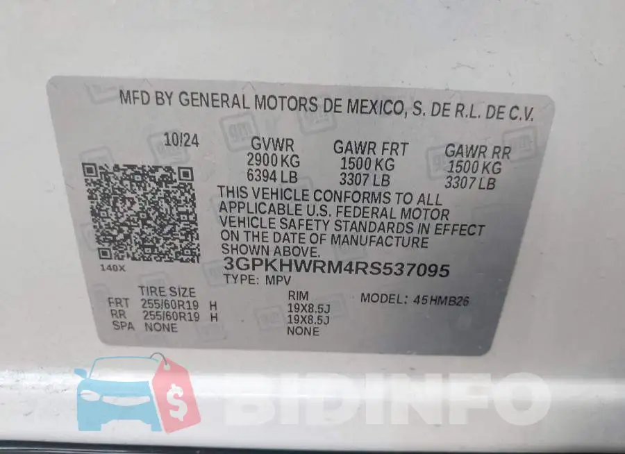 3GPKHWRM4RS537095 Photo# 9