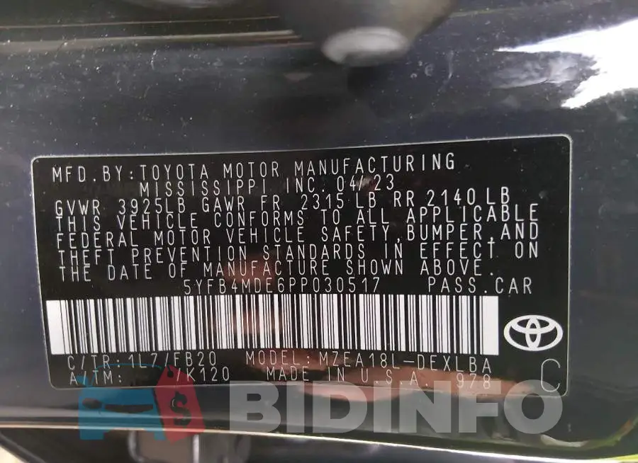 5YFB4MDE6PP030517 Photo# 9
