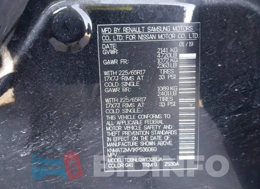 KNMAT2MV1KP536060 Photo# 9