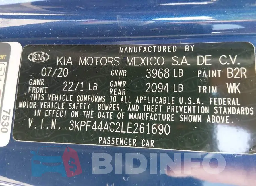 3KPF44AC2LE261690 Photo# 9