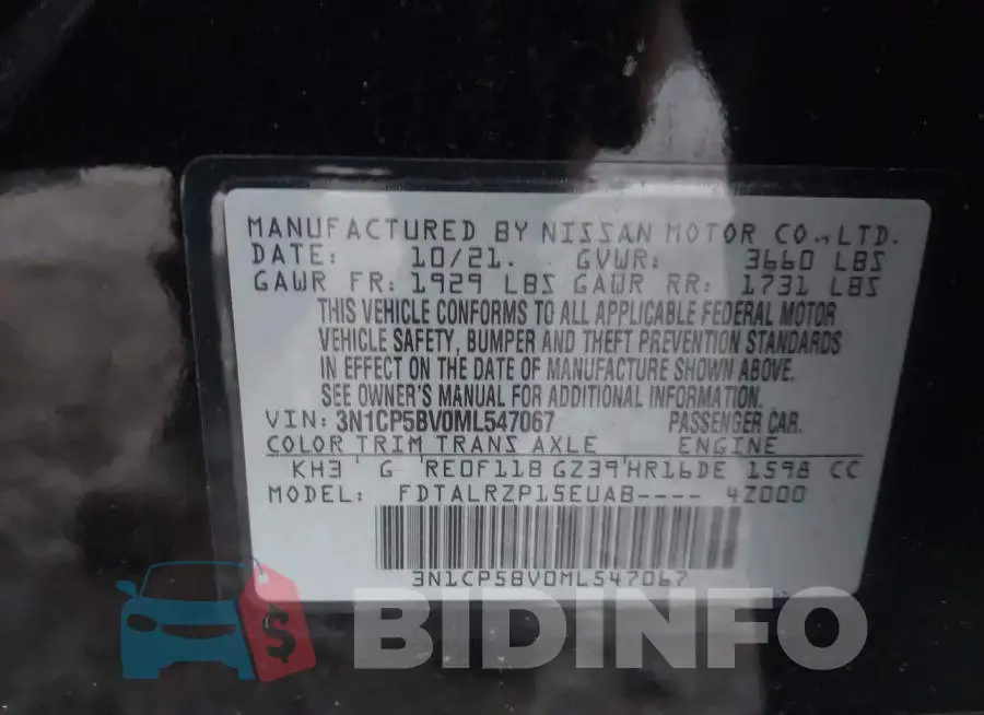 3N1CP5BV0ML547067 Photo# 9