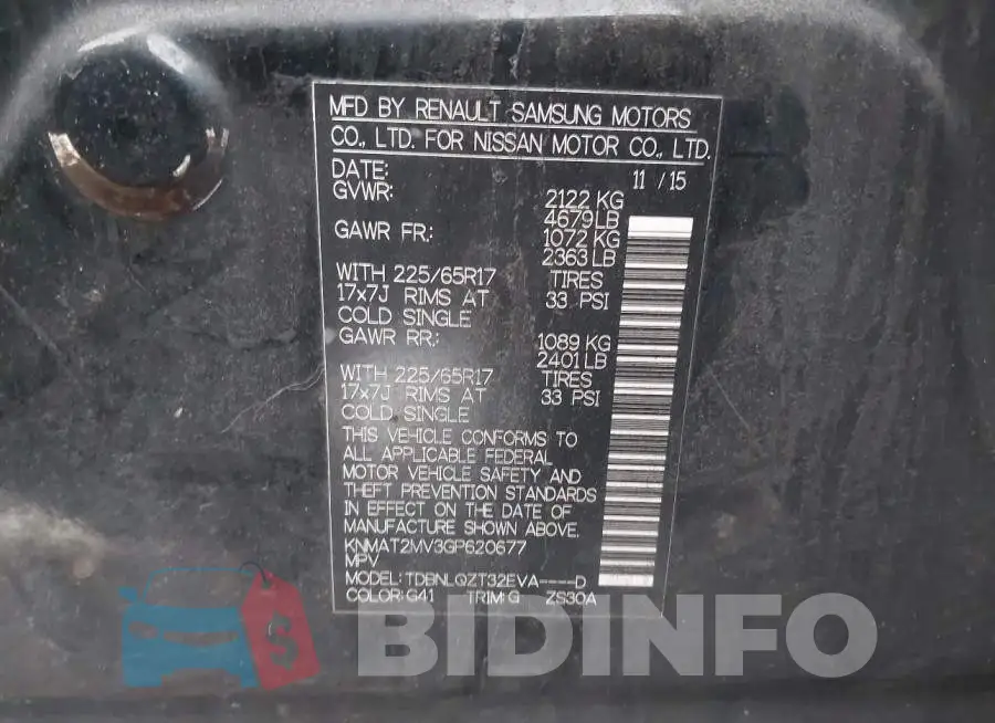 KNMAT2MV3GP620677 Photo# 9
