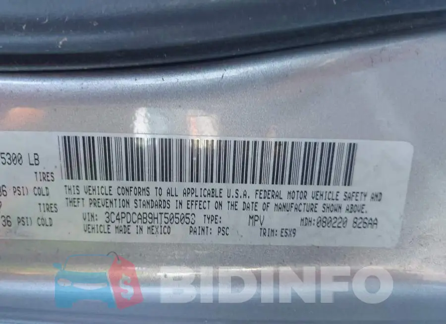 3C4PDCAB9HT505053 Photo# 9