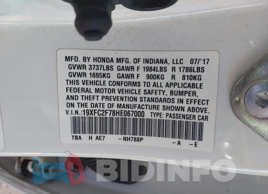 19XFC2F78HE067000 Photo# 9