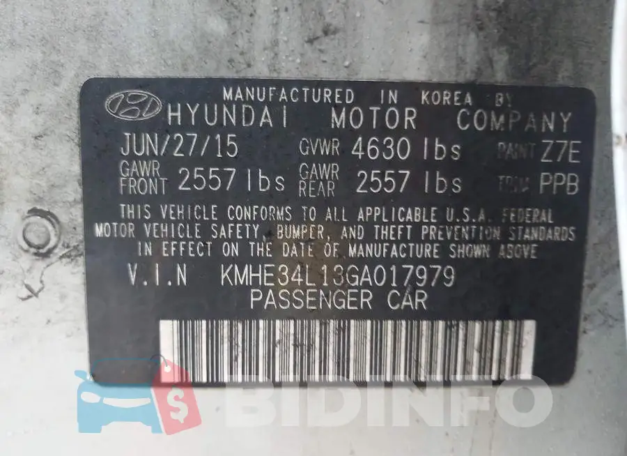 KMHE34L13GA017979 Photo# 9