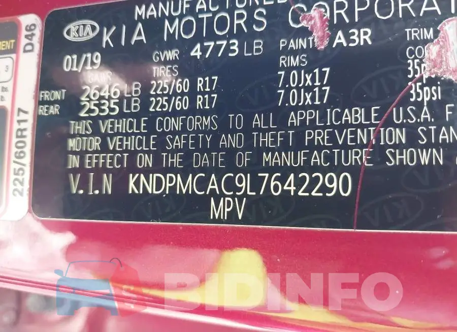 KNDPMCAC9L7642290 Photo# 9