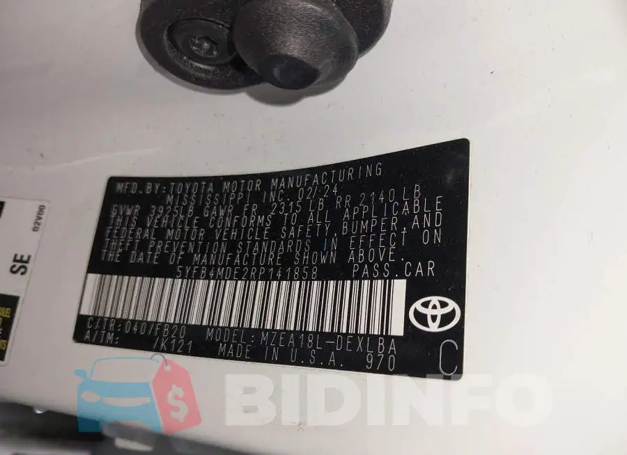5YFB4MDE2RP141858 Photo# 9
