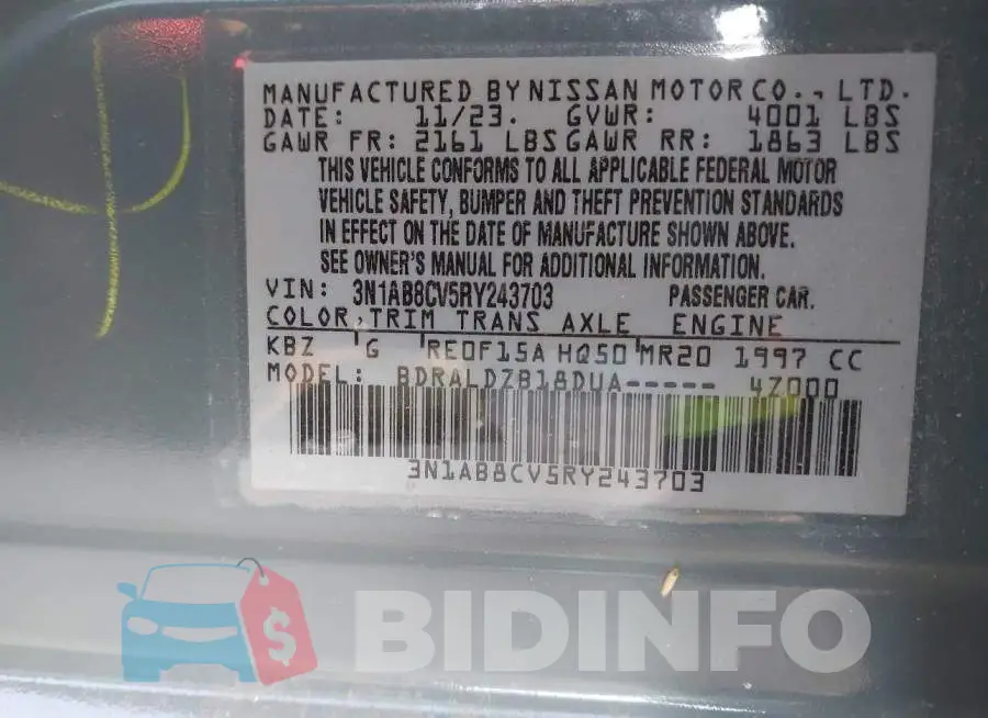 3N1AB8CV5RY243703 Photo# 9