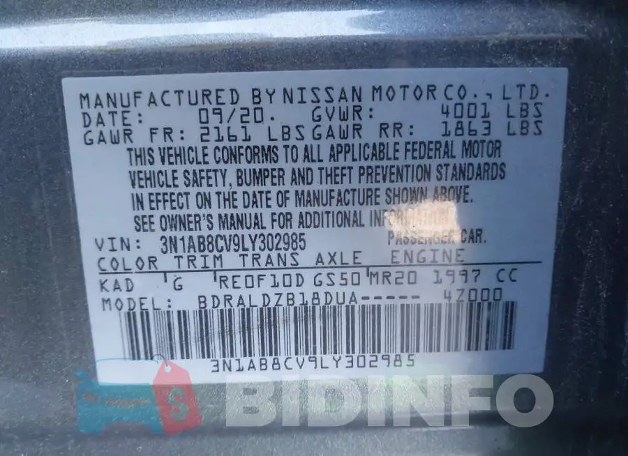 3N1AB8CV9LY302985 Photo# 9