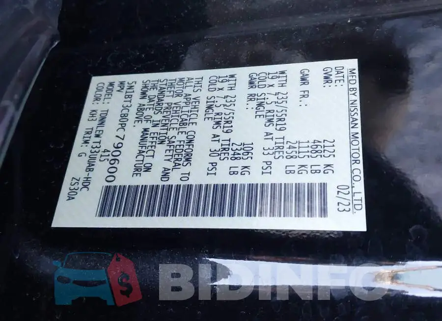 5N1BT3CB0PC790600 Photo# 7