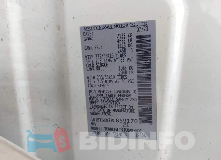 5N1BT3CB7PC859170 Photo# 9