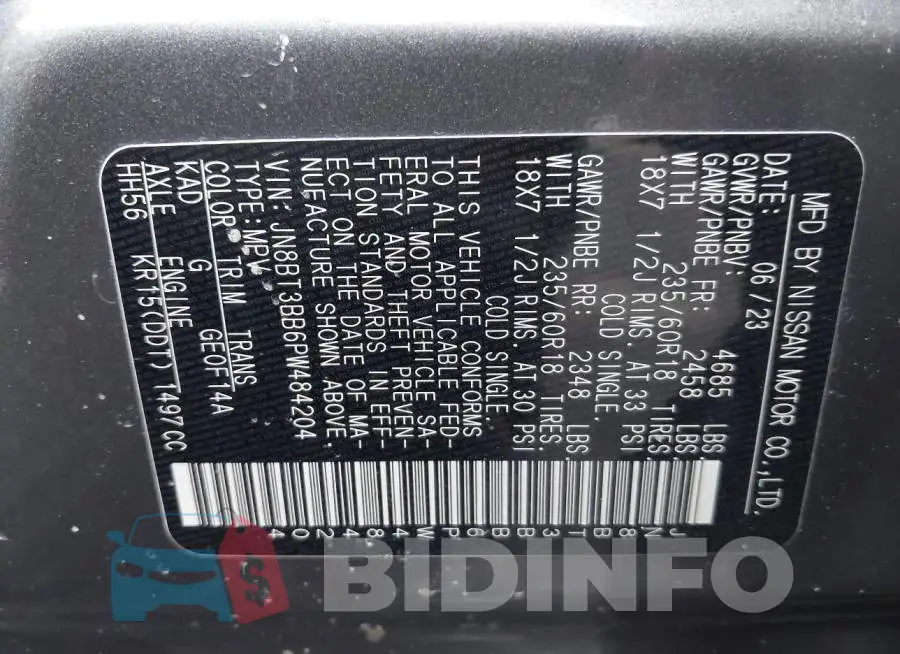 JN8BT3BB6PW484204 Photo# 9