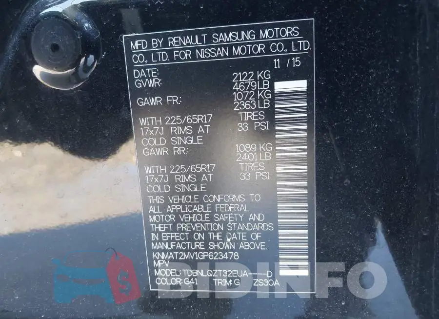 KNMAT2MV1GP623478 Photo# 9