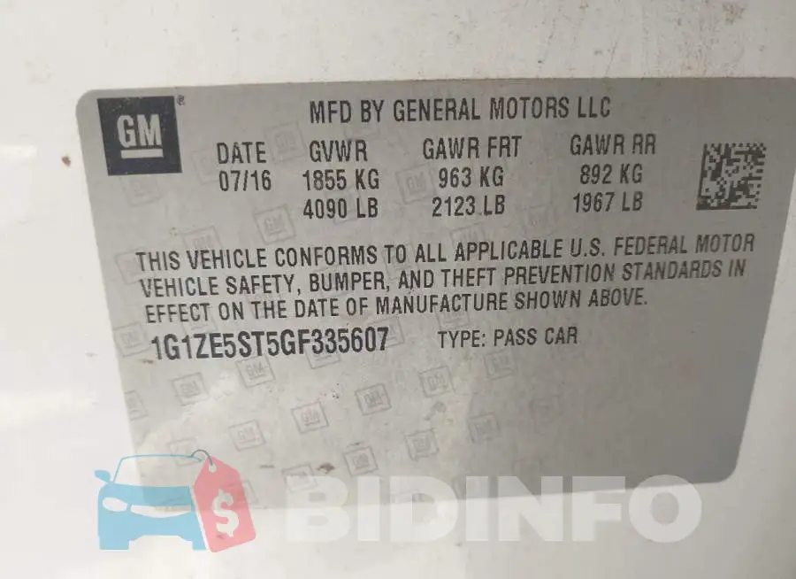 1G1ZE5ST5GF335607 Photo# 9