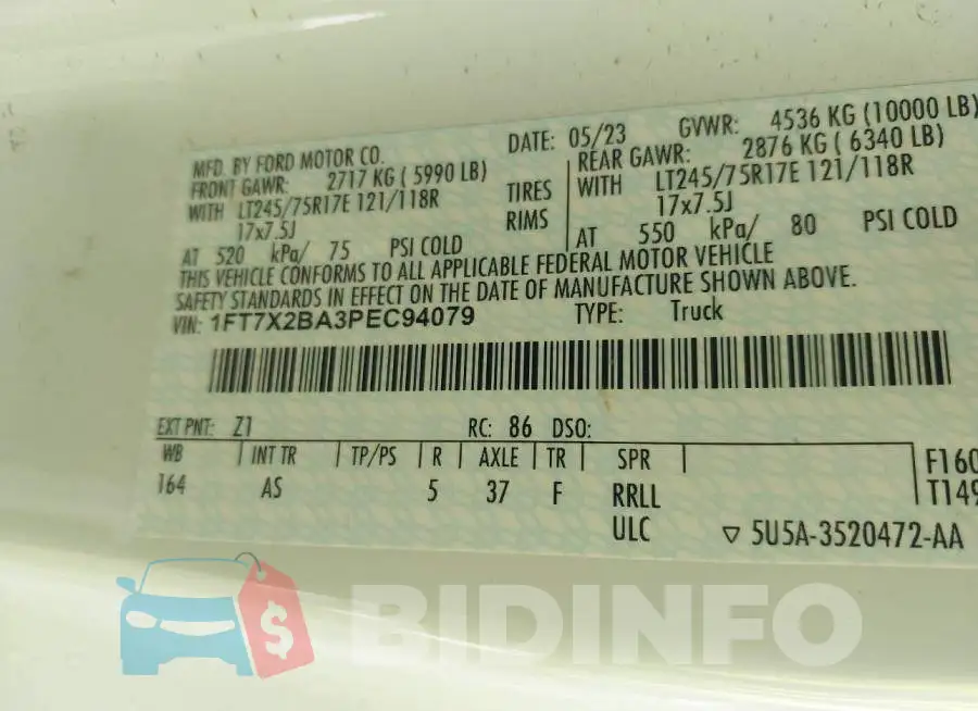1FT7X2BA3PEC94079 Photo# 8