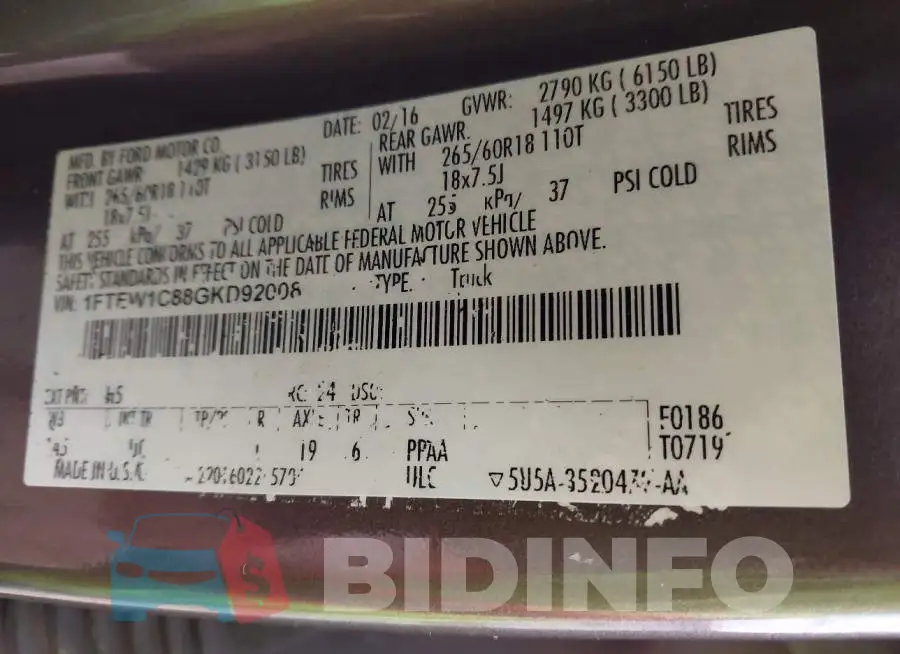 1FTEW1C88GKD92008 Photo# 9