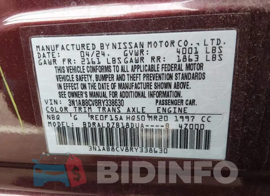 3N1AB8CV8RY338630 Photo# 9