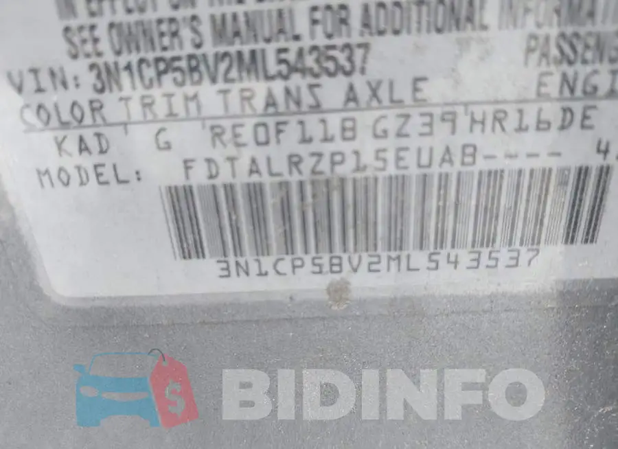 3N1CP5BV2ML543537 Photo# 9