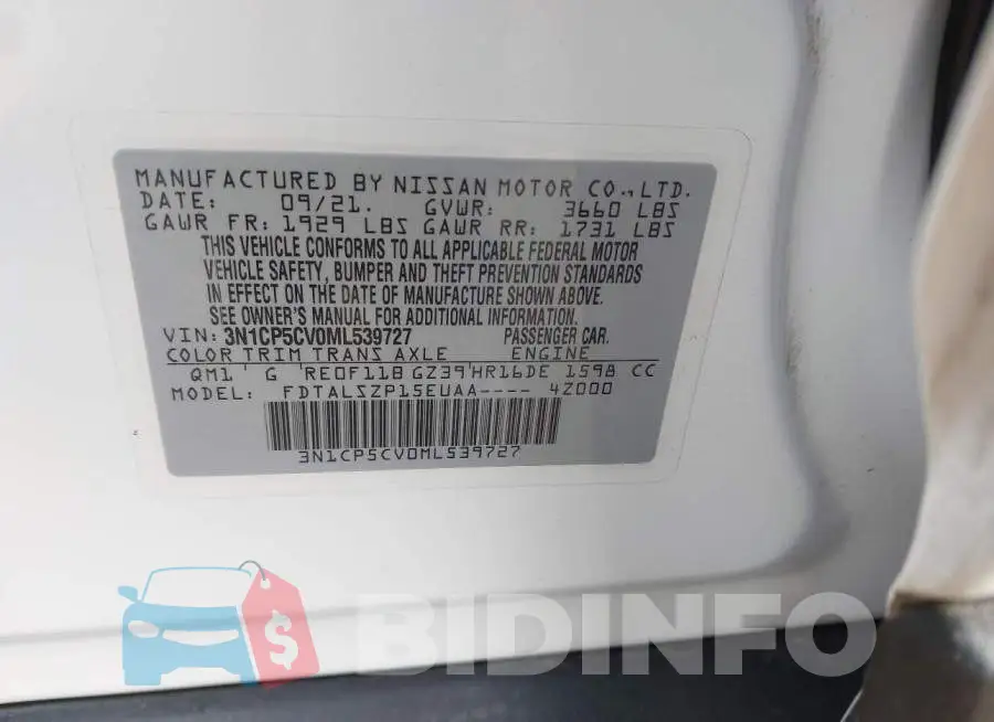 3N1CP5CV0ML539727 Photo# 9