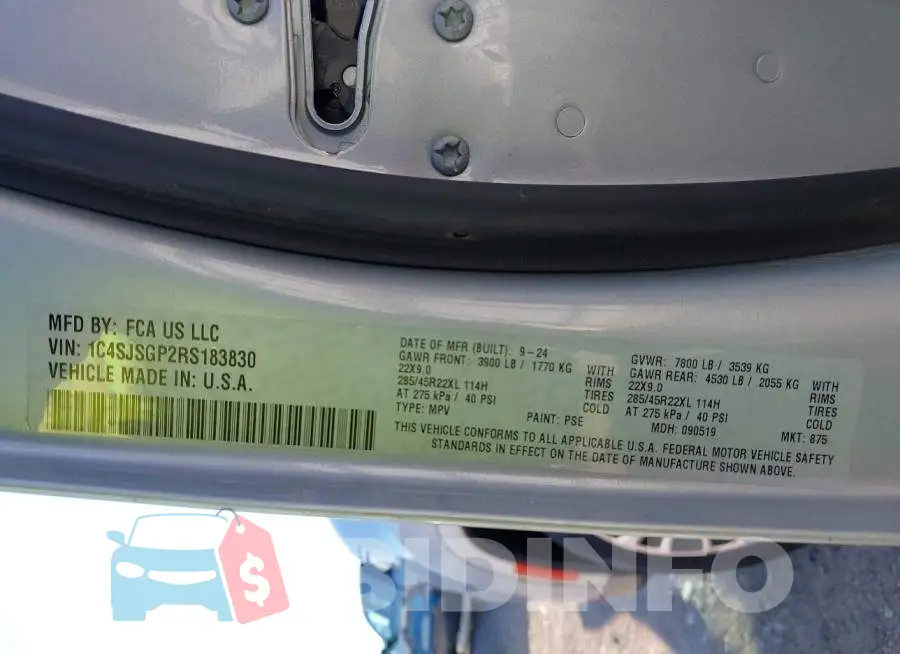 1C4SJSGP2RS183830 Photo# 9
