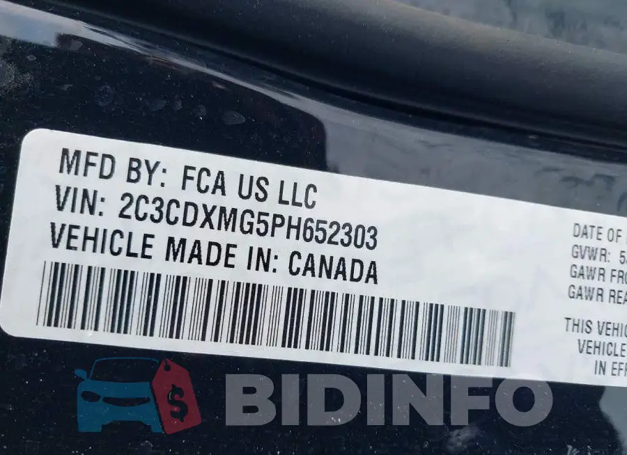 2C3CDXMG5PH652303 Photo# 9