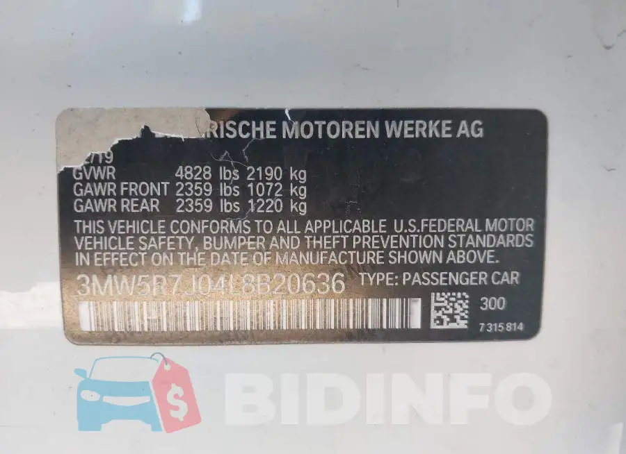 3MW5R7J04L8B20636 Photo# 8